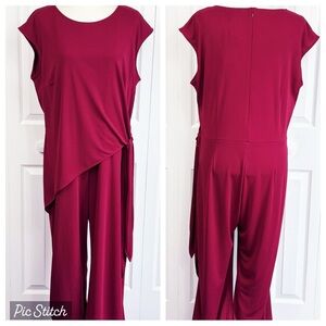 NWT Lauren Ralph Lauren Raspberry Side Tie Jersey Jumpsuit XL